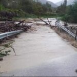 L’esondazione del torrente Balbano, nei pressi di Cantiano, il 10 ottobre 2024