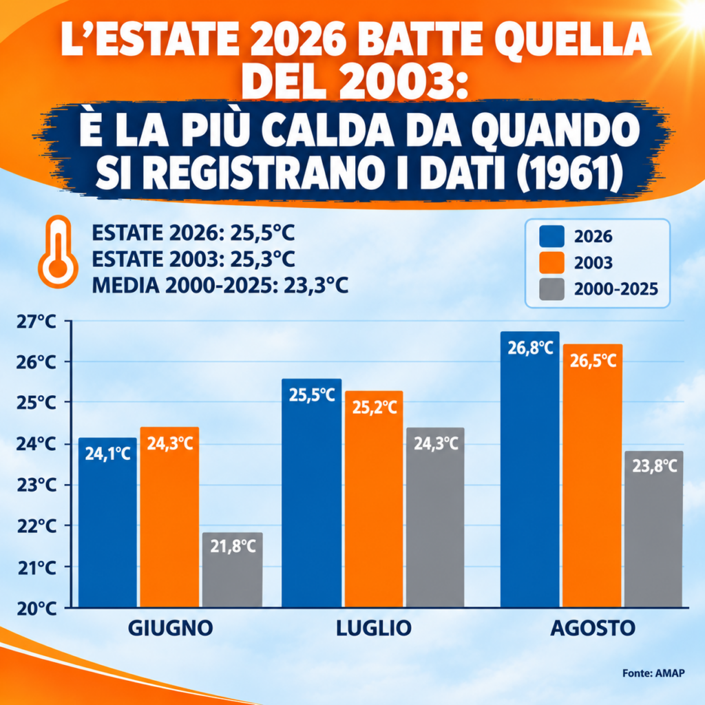L’ESTATE 2026 BATTE QUELLA DEL 2003: È LA PIÙ CALDA DA QUANDO SI REGISTRANO I DATI (1961)